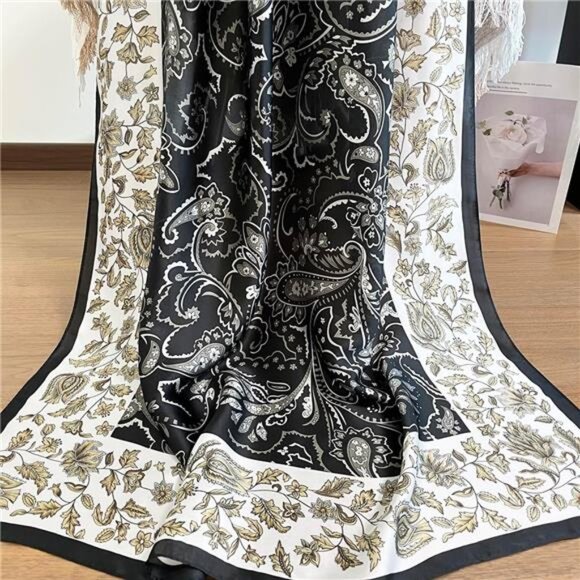 Long Silk Like Scarf Lightweight Satin Scarves Large Sunscreen Shawl Wrap for - Picture 6 of 7